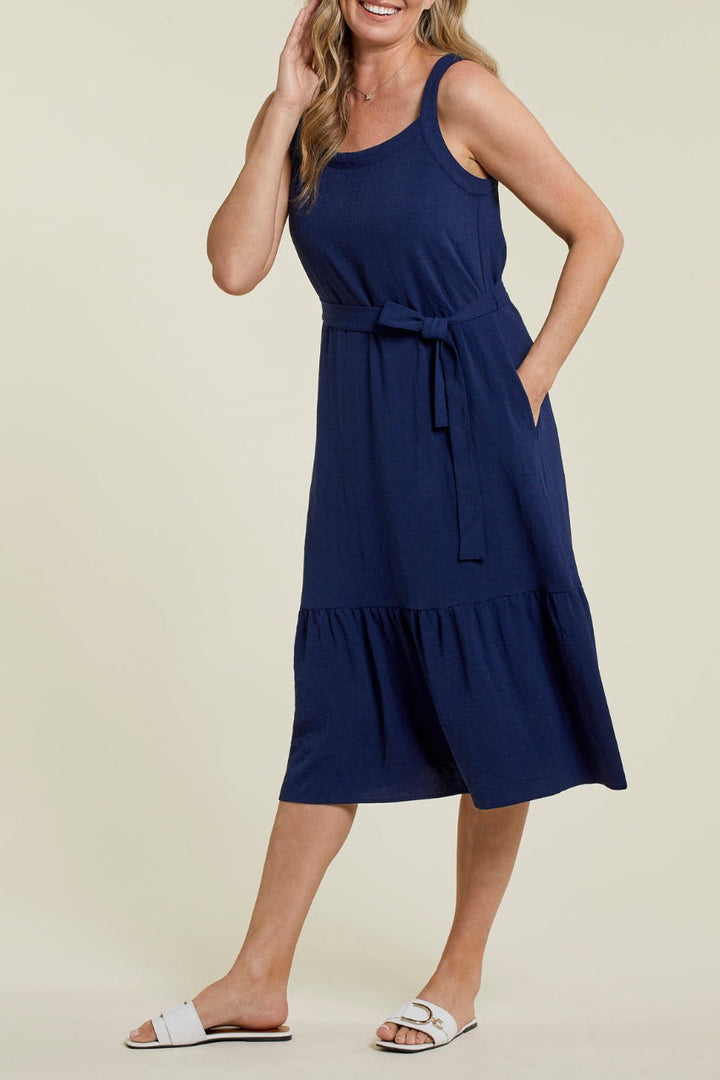 Tribal Lined Dress w/ Sash and Pockets