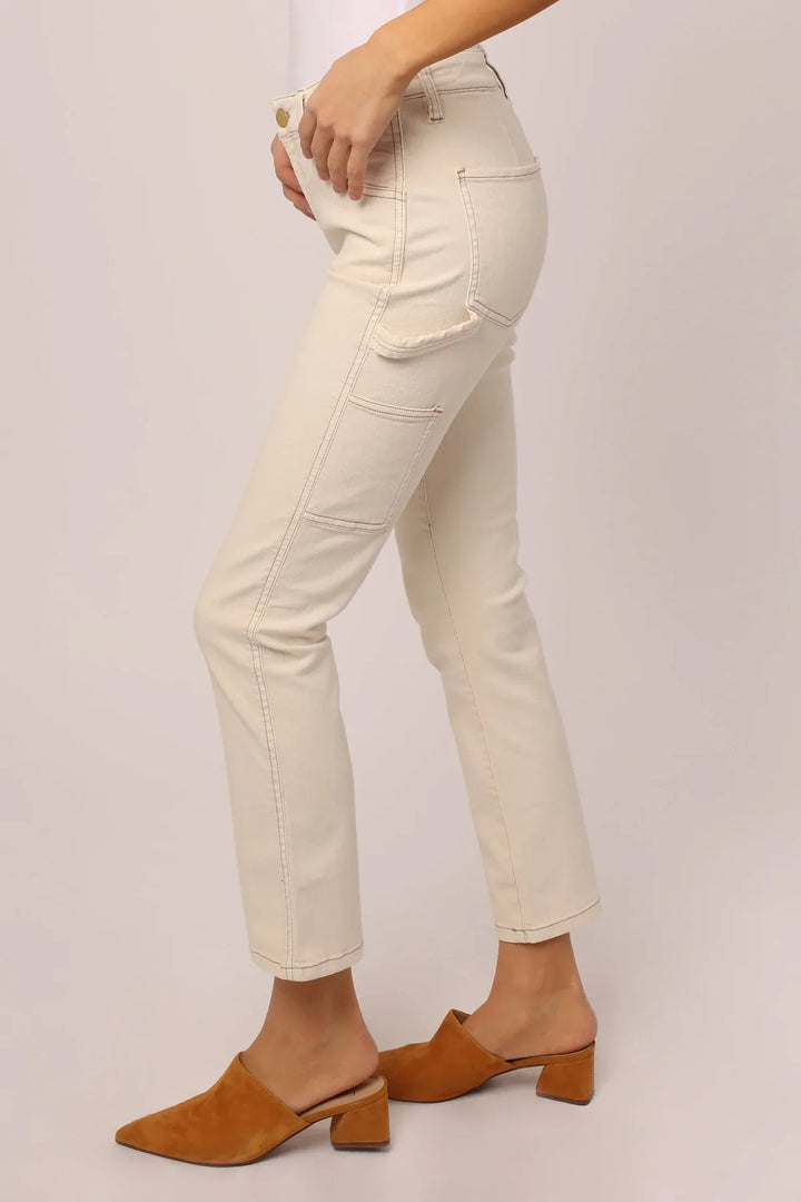 Dear John Blaire High Rise Ankle Slim Straight Jeans - Wheat