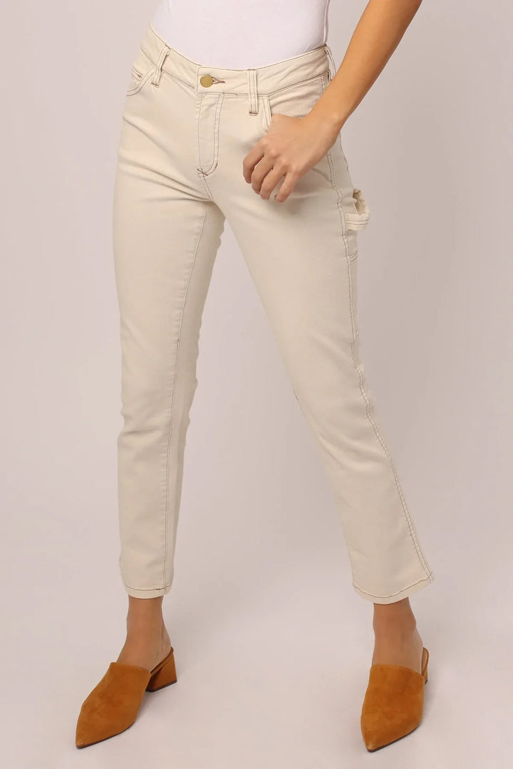 Dear John Blaire High Rise Ankle Slim Straight Jeans - Wheat