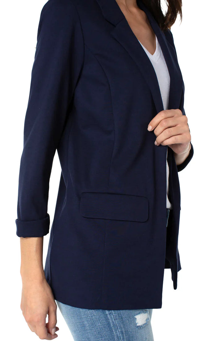 Liverpool Boyfriend Blazer With Princess Dart - Cadet Blue