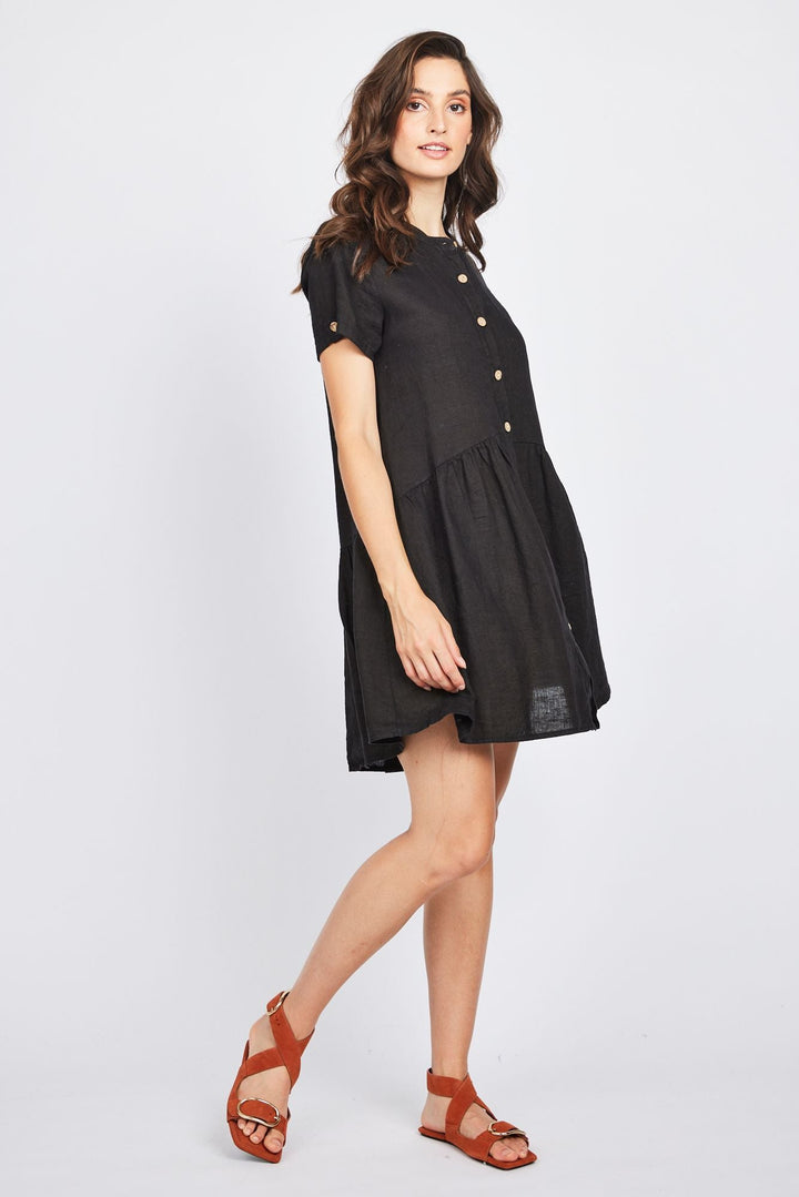 Pistache Linen Button Down Linen Dress