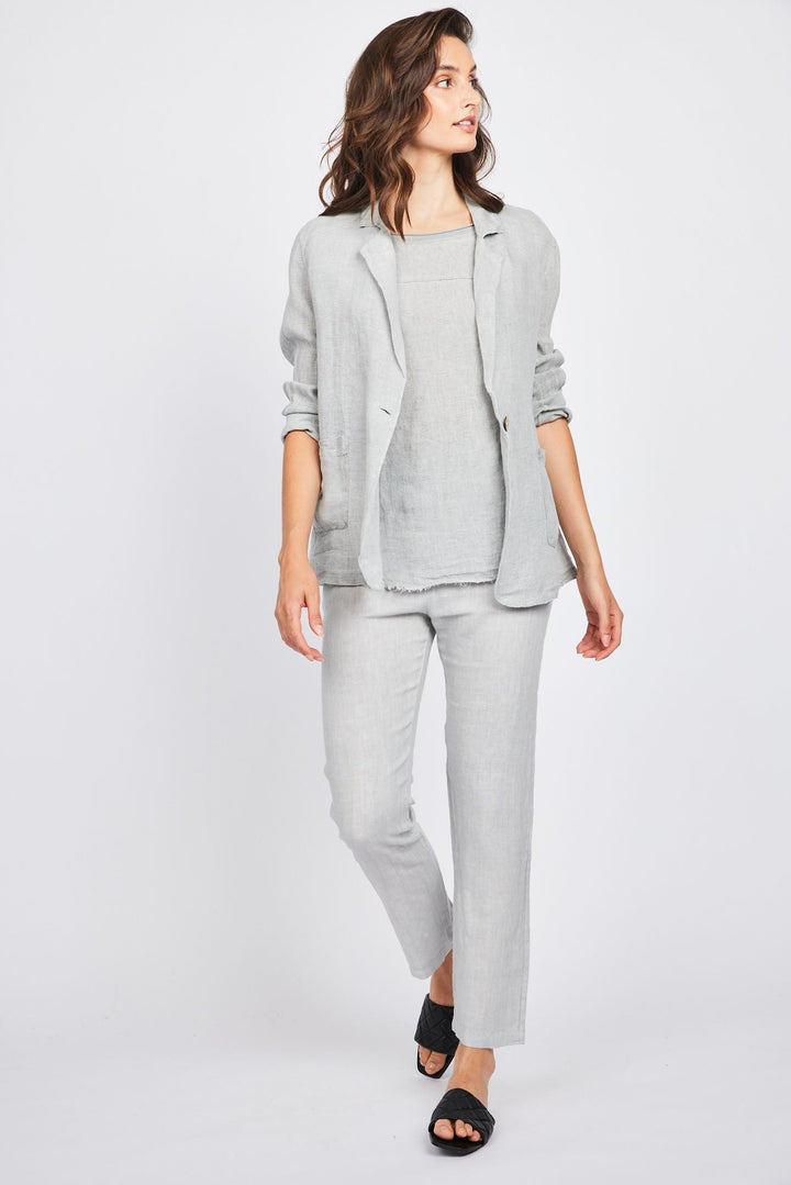 Pistache Relaxed Linen Blazer