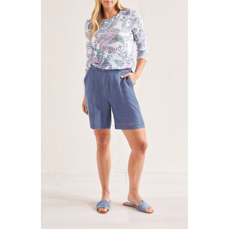Tribal Flowy Pull-On Wide Short w/ Pockets