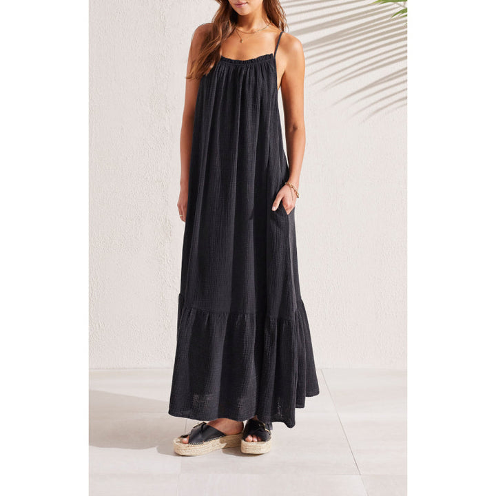 Tribal Maxi Dress w/ Frill and Pockets