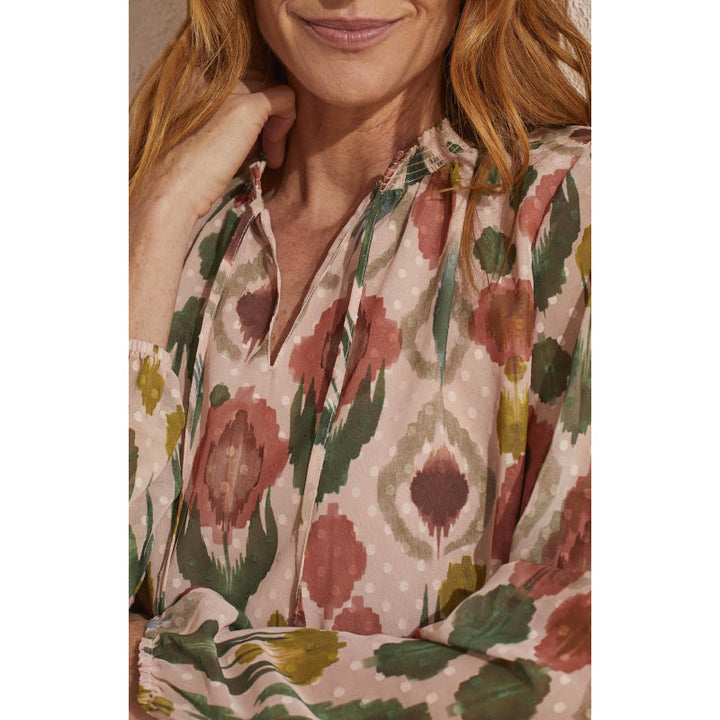 Tribal Puff Sleeve Blouse