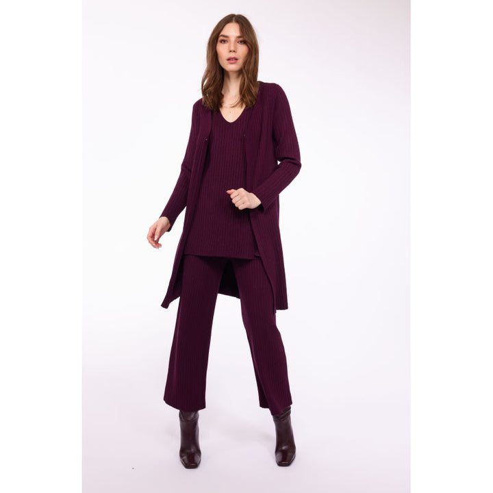 Pistache Long Ribbed Knit Coat