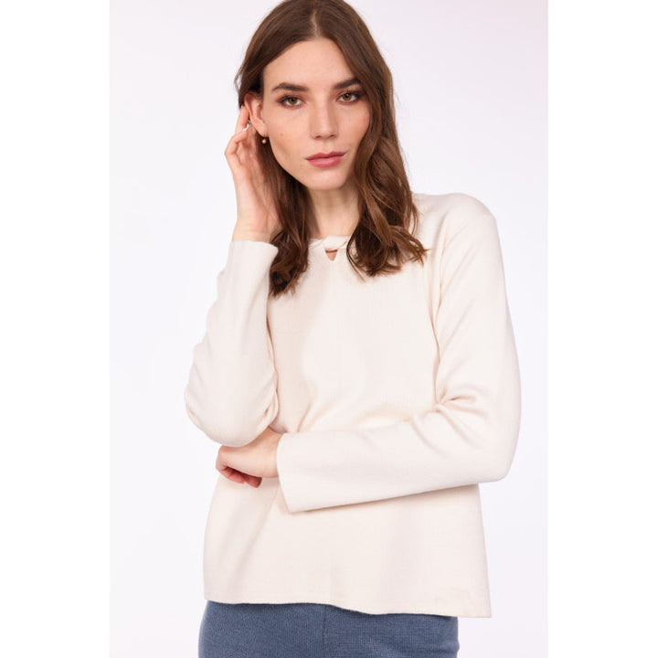 Pistache Key Hole Tie Knit Sweater
