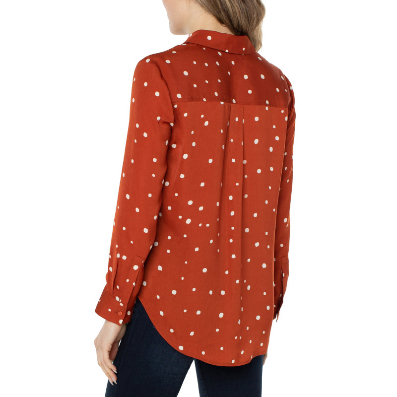 Liverpool Flap Pocket Button Front Woven Blouse