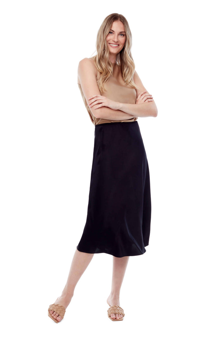 Tyler Madison Lily Satin Midi Skirt