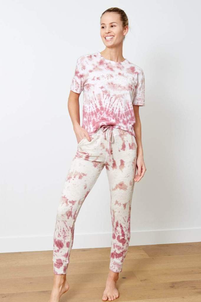 Good hYOUman The Gigi Jogger Tie Dye - Ash Rose Tide Wash