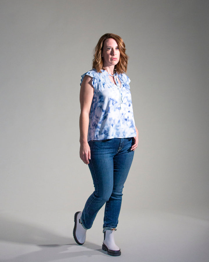 Bella Dahl Sleeveless Smocked Ruffle Top