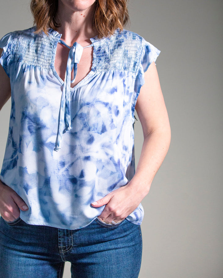 Bella Dahl Sleeveless Smocked Ruffle Top
