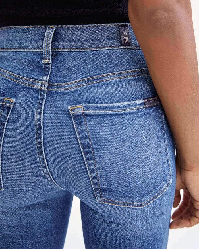 7 For All Mankind High Waist Ankle Skinny With Let Down Hem