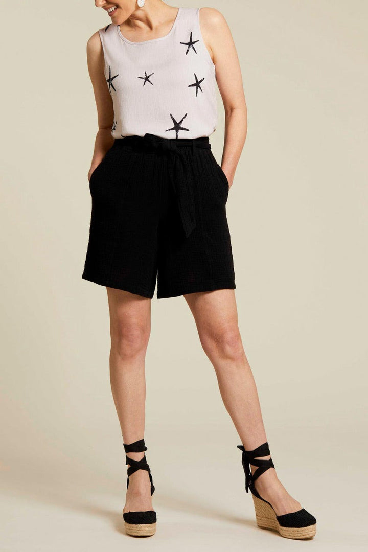 Tribal Shorts With Elastic Waistband and Sash