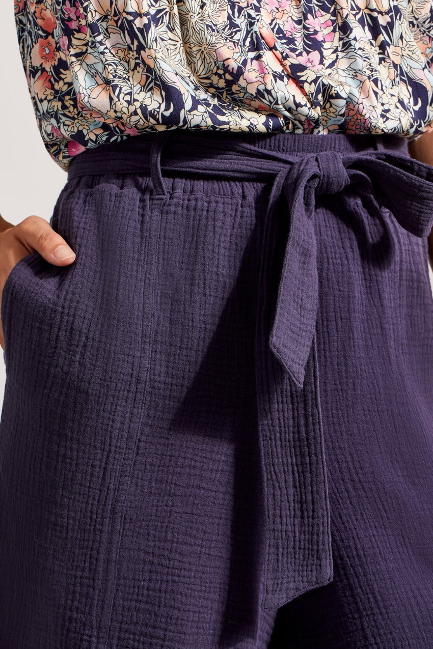 Tribal Shorts With Elastic Waistband and Sash
