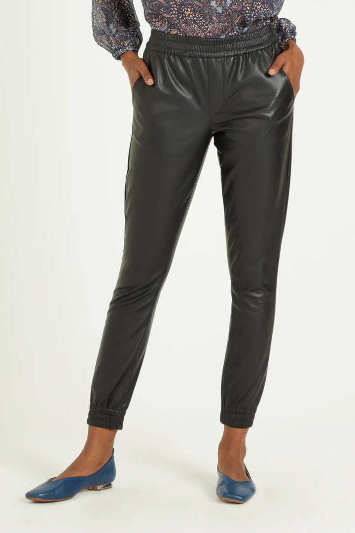 Dear John Jacey High Rise Faux Leather Jogger Pants