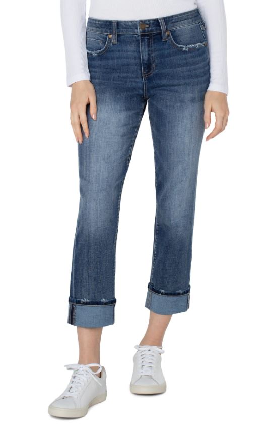 Liverpool Marley Girlfriend Cuffed Eco Jean - Baron