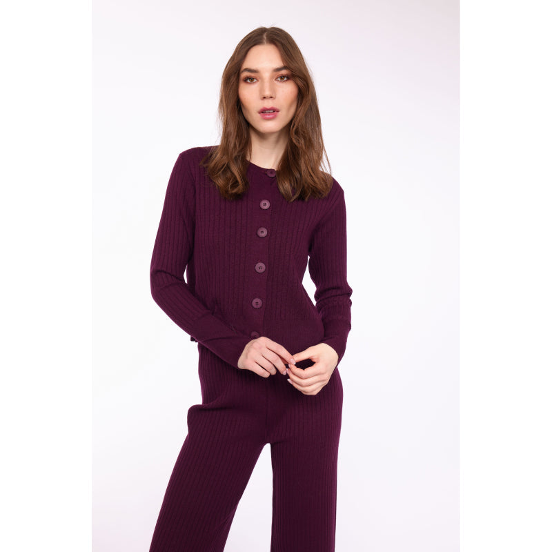Pistache Ribbed Knit Button Down Cardigan