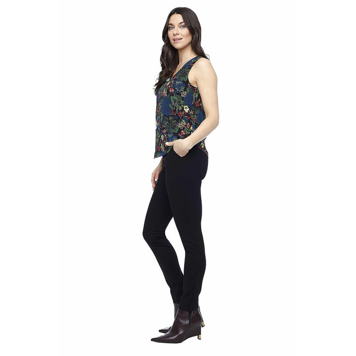 Tyler Madison Dove Floral Deep V-Neck Tank