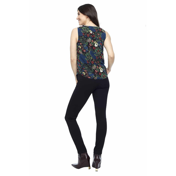 Tyler Madison Dove Floral Deep V-Neck Tank