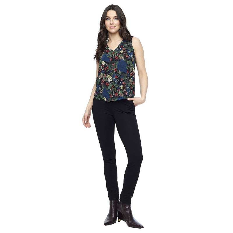 Tyler Madison Dove Floral Deep V-Neck Tank