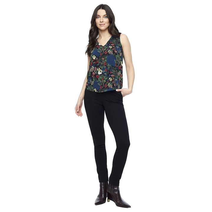 Tyler Madison Dove Floral Deep V-Neck Tank