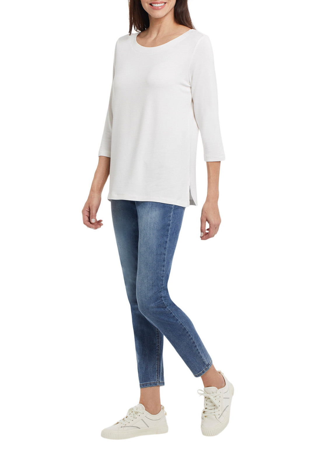 Tribal Boat Neck 3/4 Sleeve Top