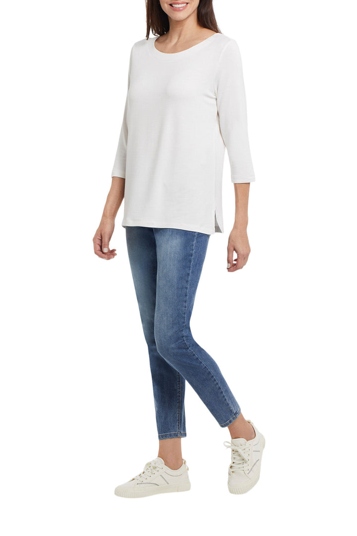 Tribal Boat Neck 3/4 Sleeve Top