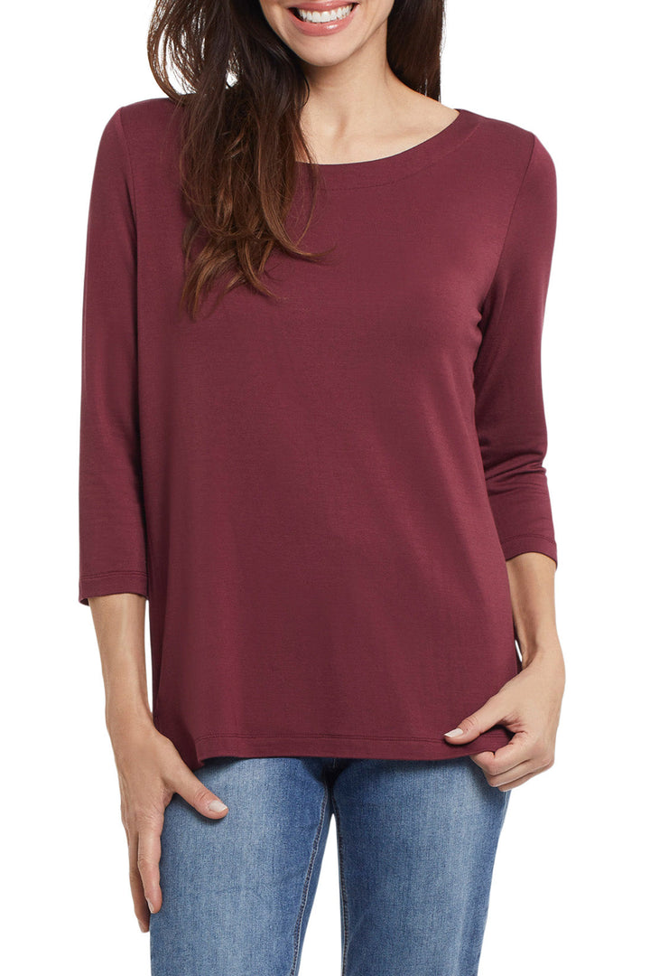 Tribal Boat Neck 3/4 Sleeve Top