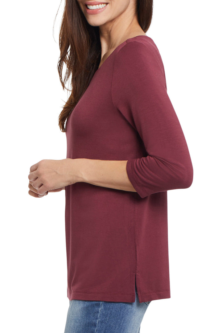 Tribal Boat Neck 3/4 Sleeve Top