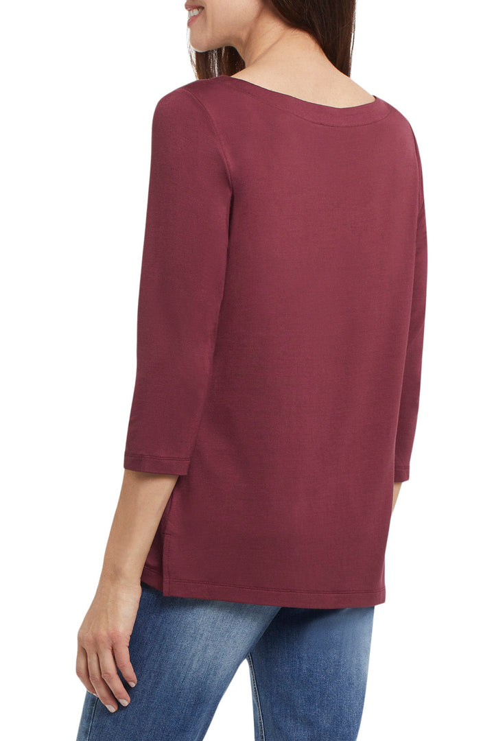 Tribal Boat Neck 3/4 Sleeve Top