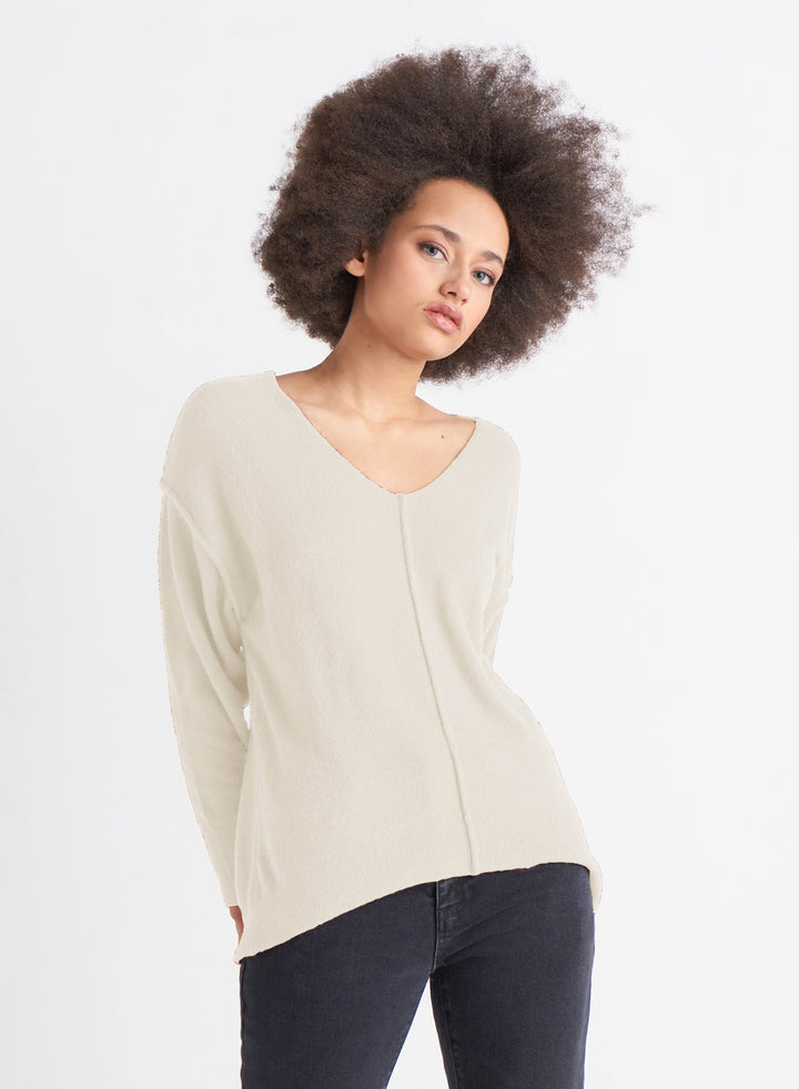 DEX Exposed Seams V-Neck Sweater