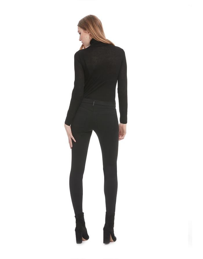Yoga Jeans CLASSIC RISE / RACHEL SKINNY / BLACK PONTE VEGAN LEATHER