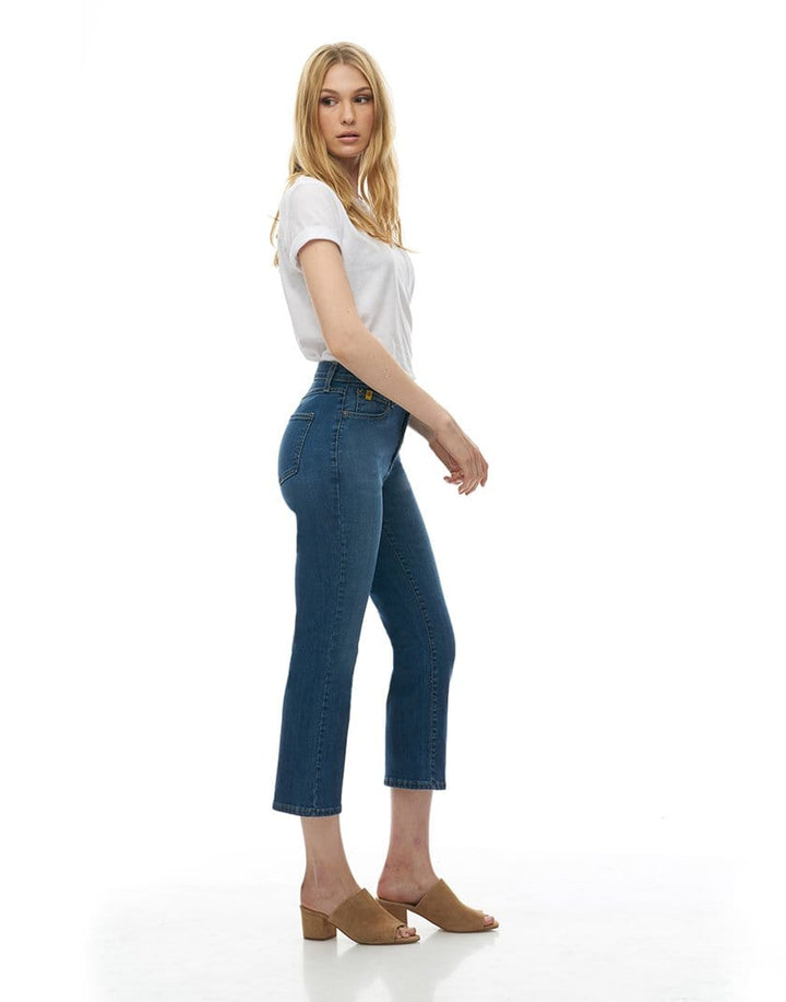 Yoga Jeans Jean droit court taille haute Chloe - Earth * Last Chance