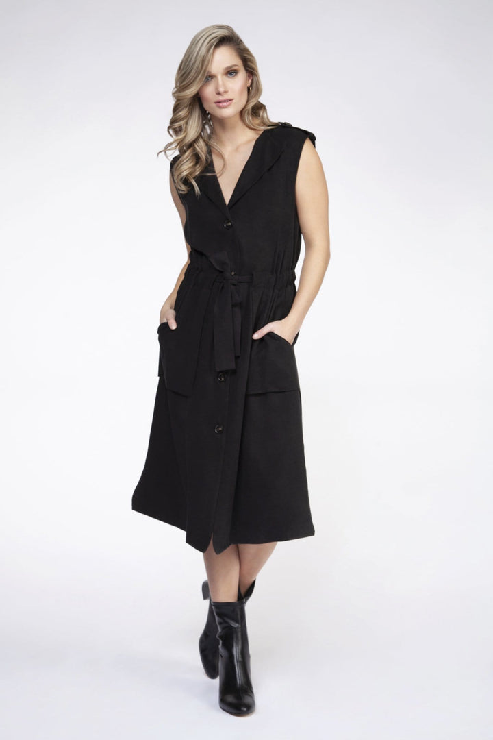 Black Tape Women's Sleeveless Buttoned Waistcoat Dress