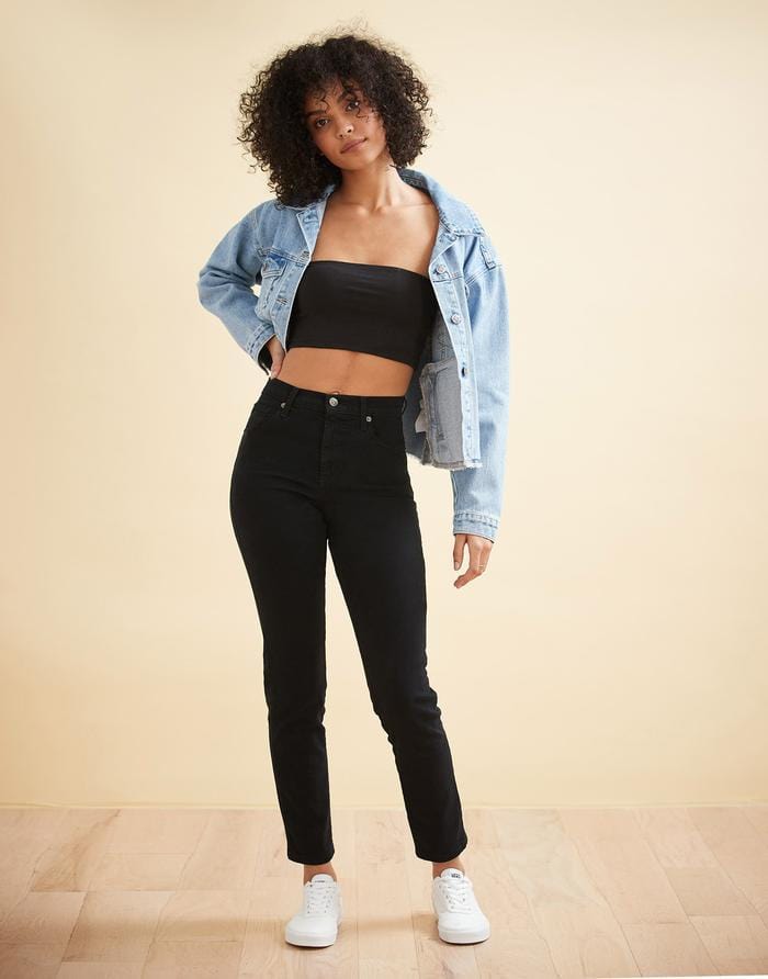 Yoga Jeans Emily High Rise Slim - Black Raven 34"
