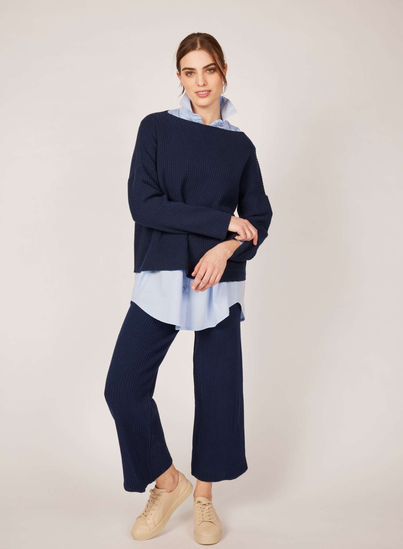 Pistache Ribbed Sweater with Patch Pocket