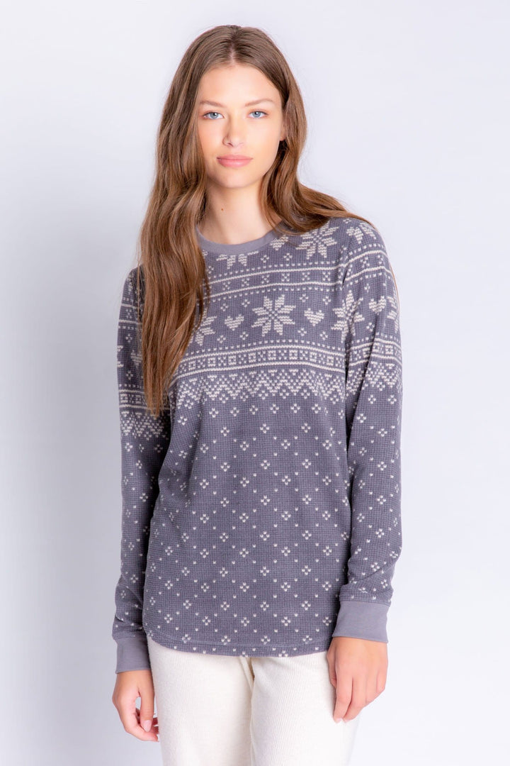PJ Salvage Frosted Fairisle Long Sleeve Top