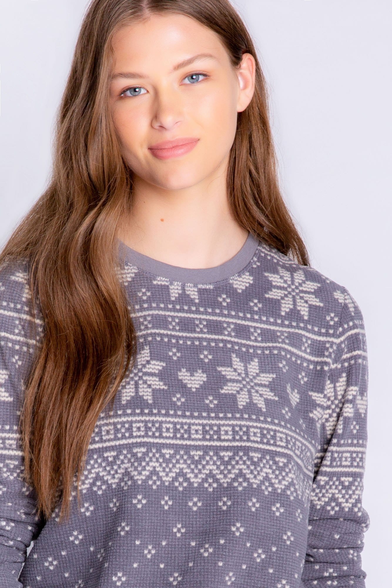 PJ Salvage Frosted Fairisle Long Sleeve Top