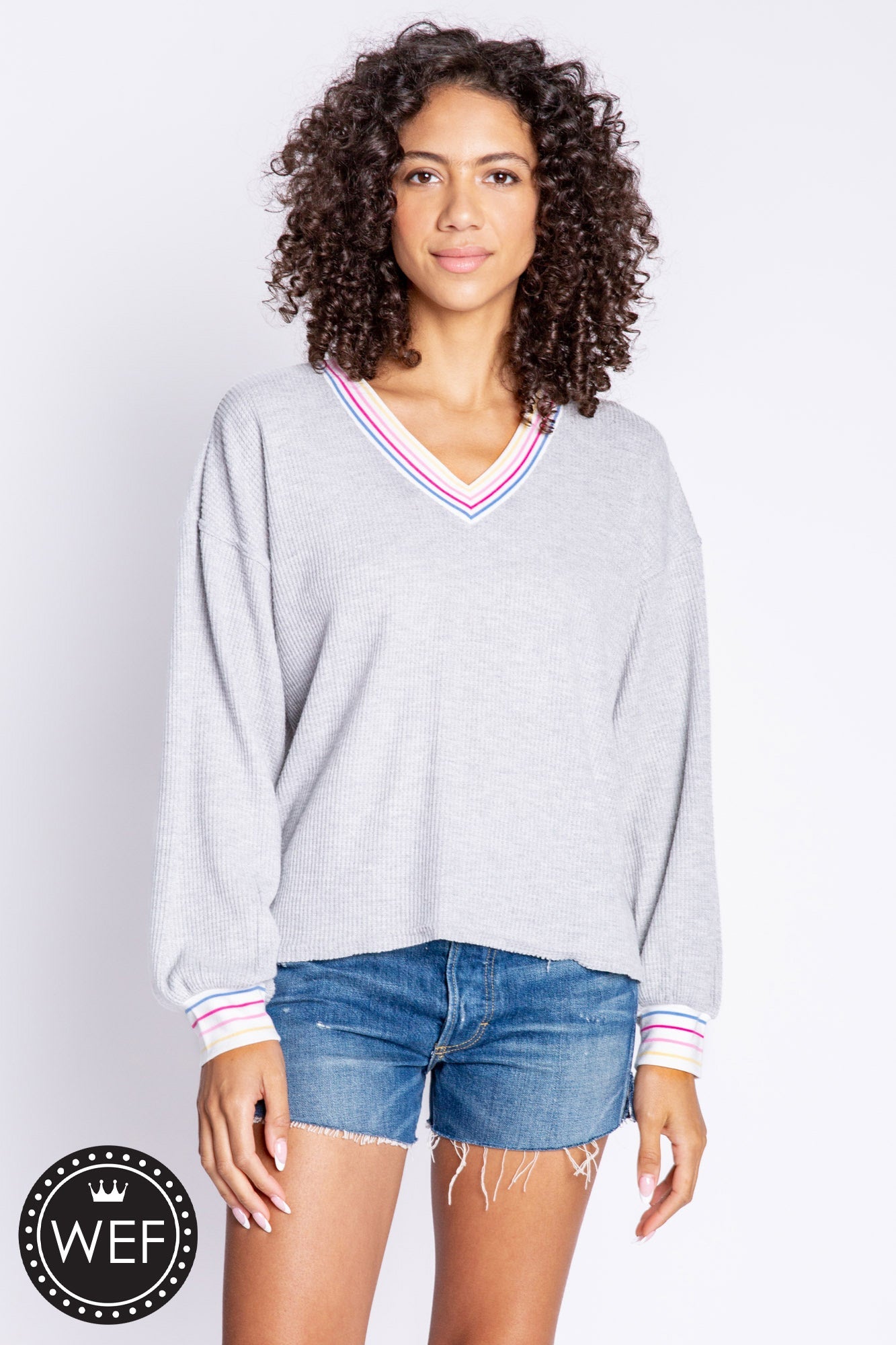 PJ Salvage Cute As A Button Solid Long Sleeve