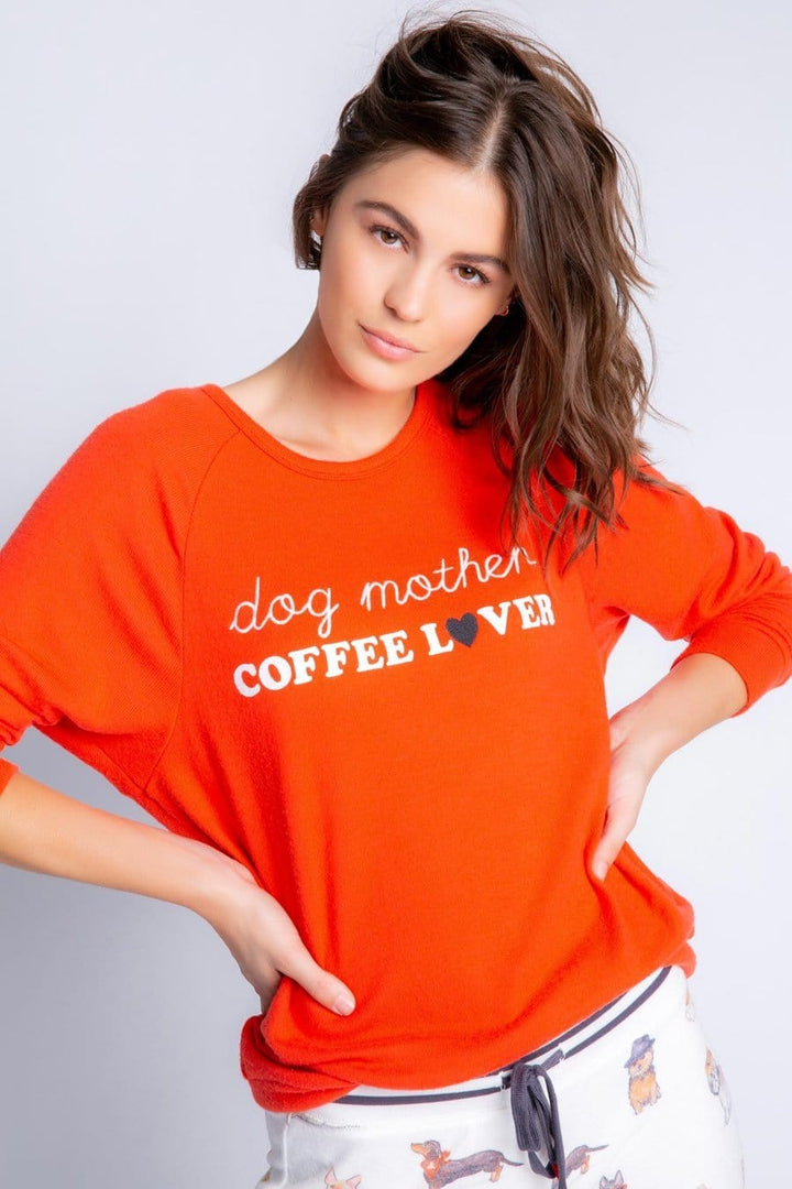 PJ Salvage Coffee and Canines Dog Mother Long Sleeve