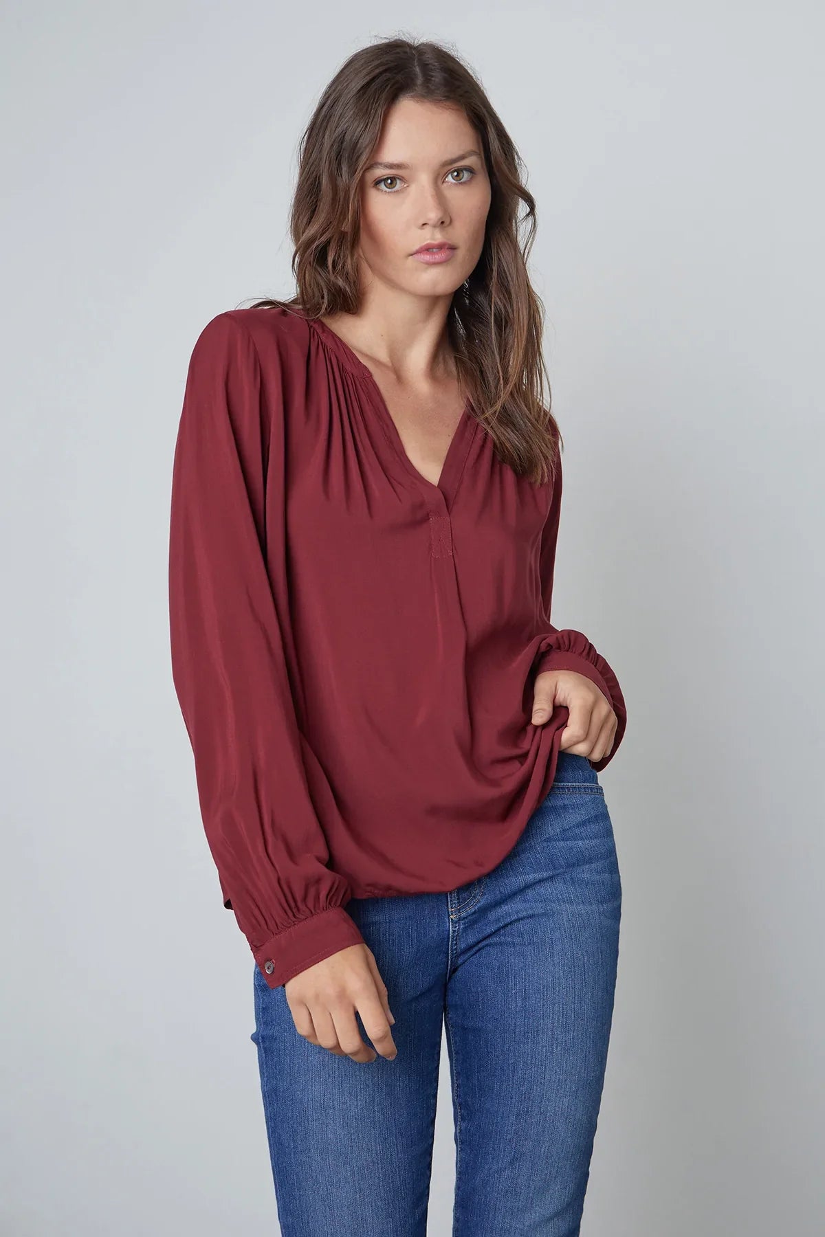 Velvet DS Rayon Long Sleeve Top