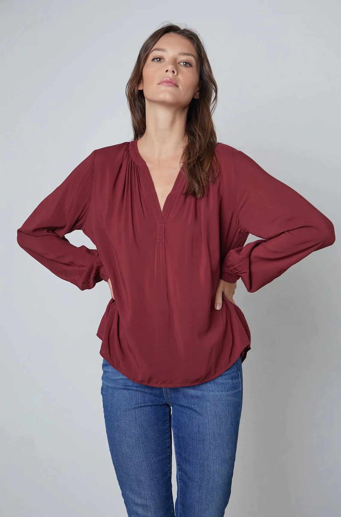 Velvet DS Rayon Long Sleeve Top