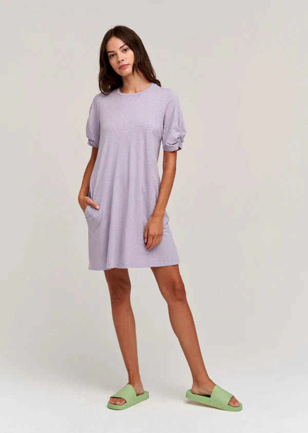 Velvet Cotton Slub Short Sleeve Dress