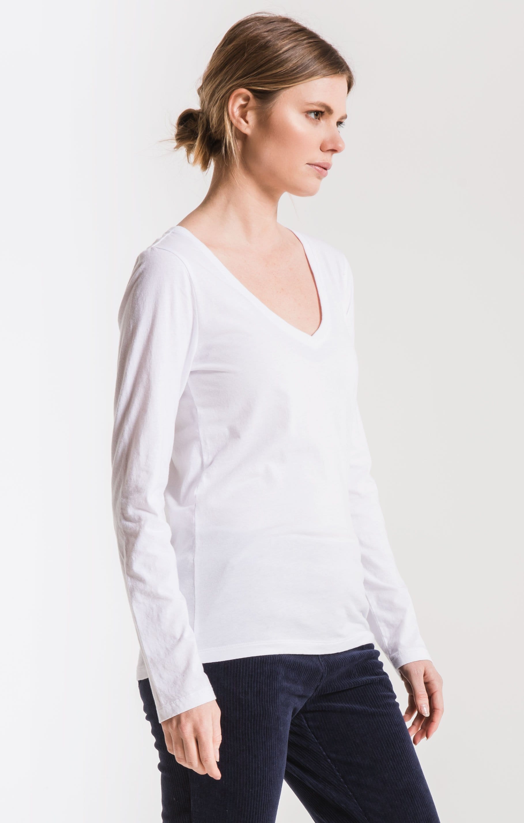 Z Supply The Perfect Long Sleeve V-Neck Tee