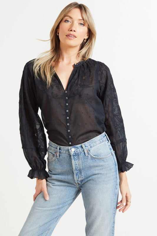 Velvet Cotton Embroidery Top