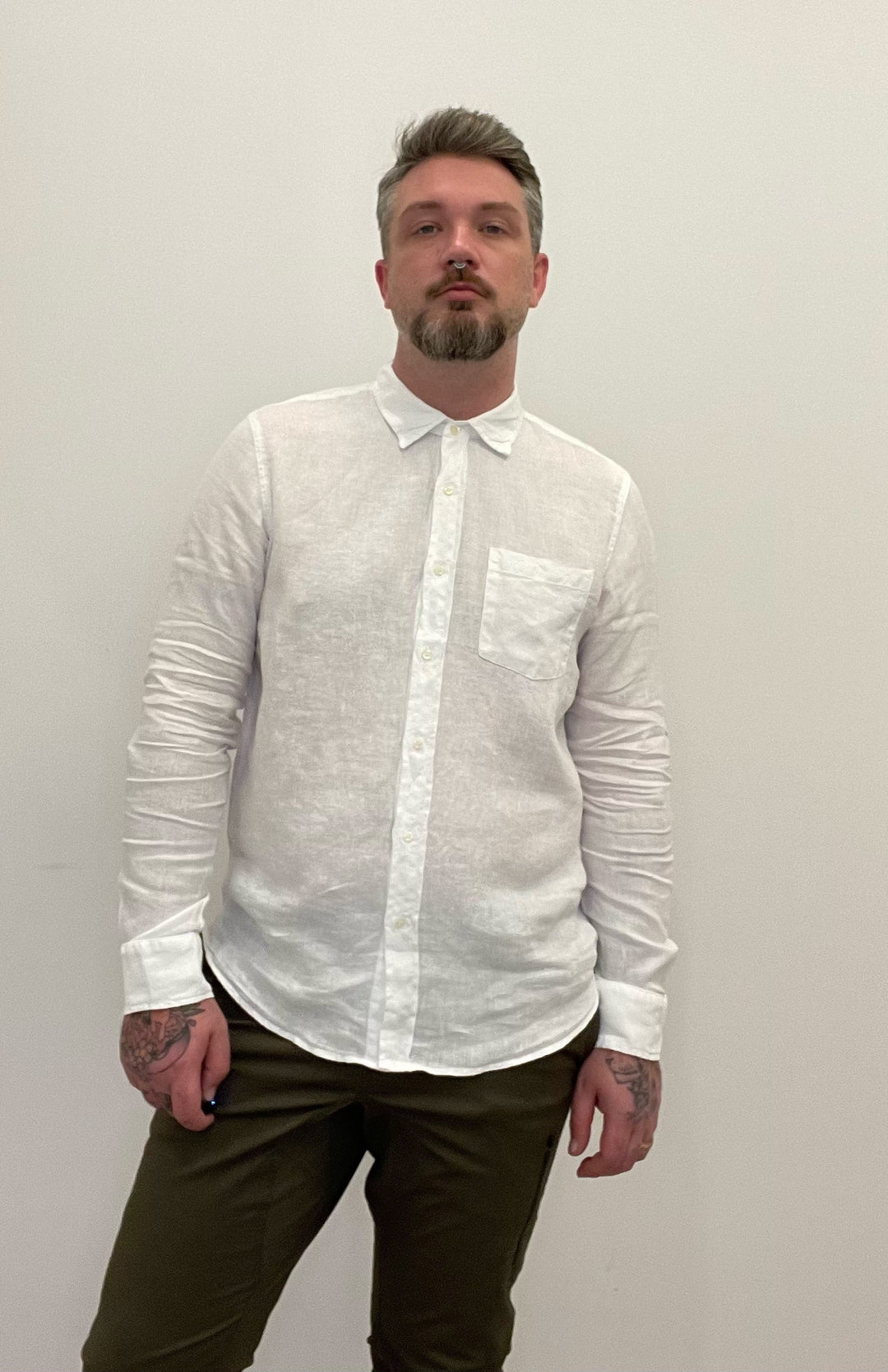 Velvet Men's Woven Linen Long Sleeve Shirt