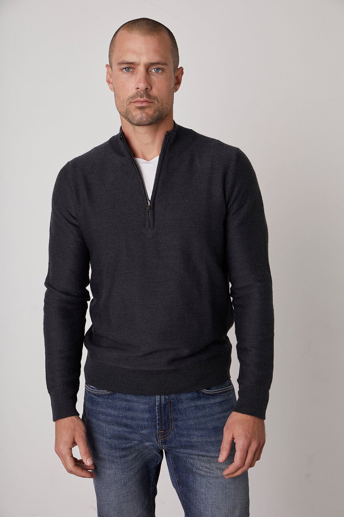Velvet Men's Lambert Mock Neck Zip Sweater