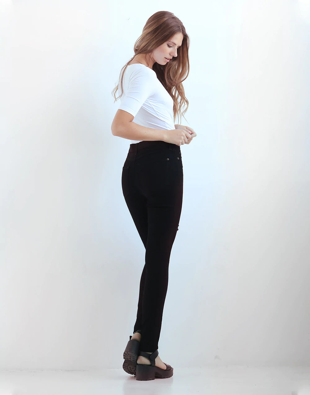 Yoga Jeans Rachel High-Rise Skinny Jean - Black Velvet * Last Chance